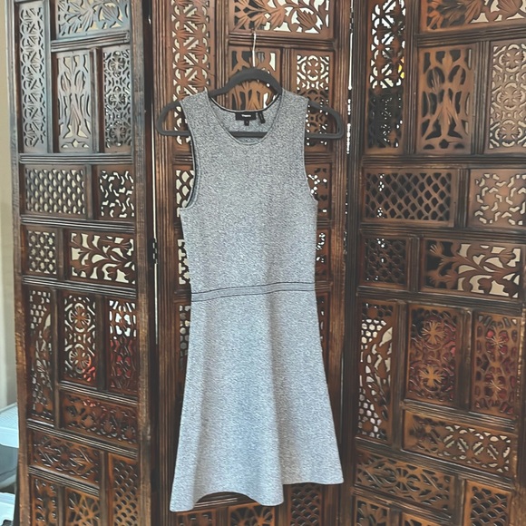 NWT THEORY Raneid K Wool Felt Knit Light Heather Wool Sleeveless A-Line Dress - Picture 1 of 5